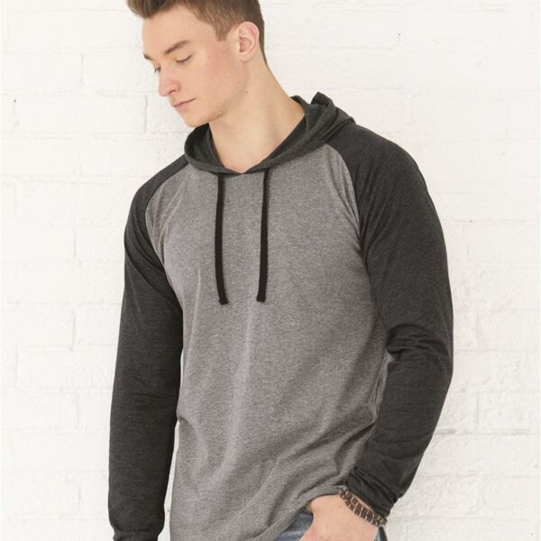 Fine Jersey Hooded Long Sleeve Raglan T-Shirt Thumbnail